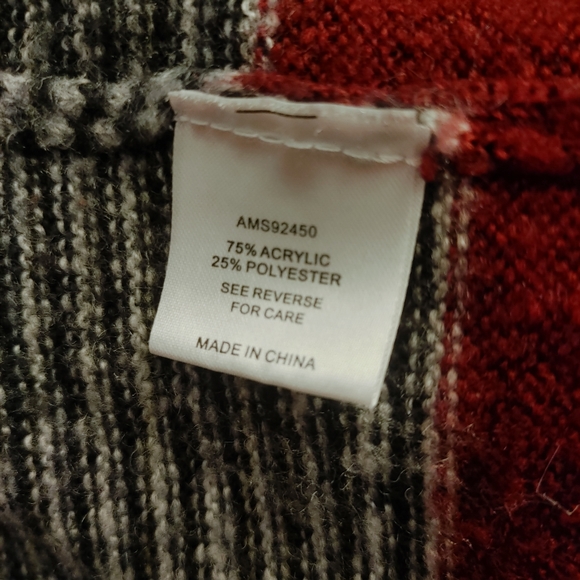 Alison Andrews Color Block Fuzzy Open Cardigan - Medium - Picture 5 of 5